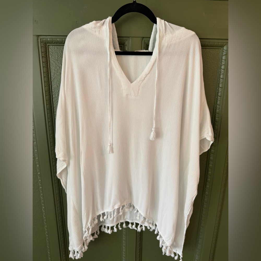 Lovestitch White Hooded Swim Cover-Up